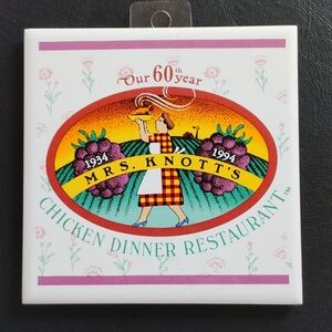 Mrs. Knott's Chicken Dinner Knott's Berry Farm Souvenir Ceramic Tile Sri Lanka